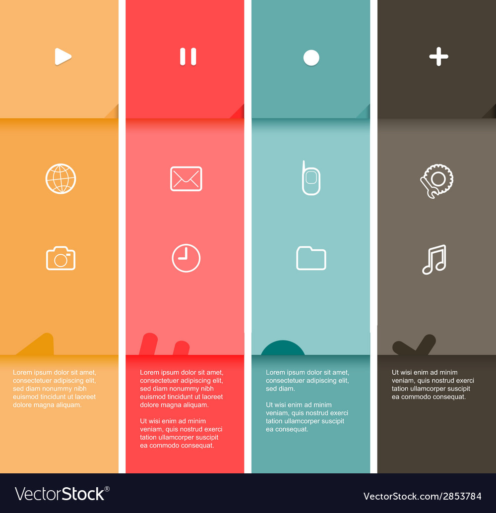 4 color flat design stripes template