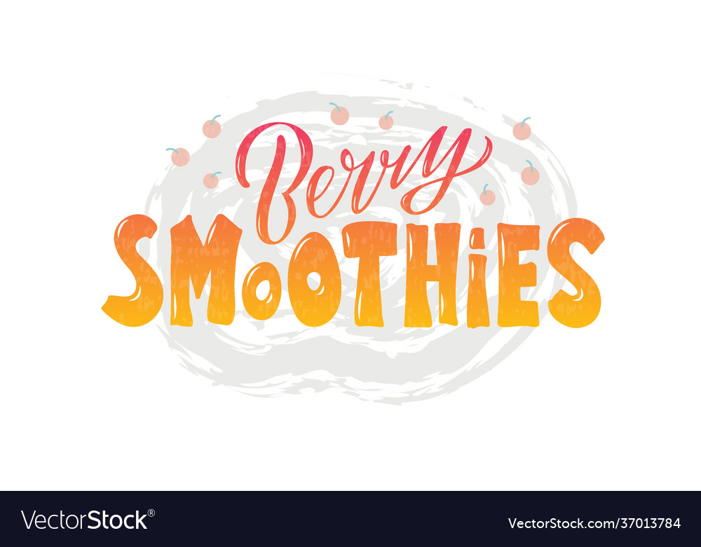 Berry smoothies bright lettering on a pastel