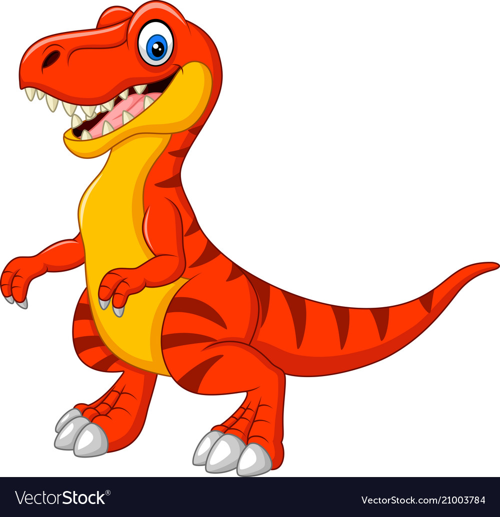 Cartoon tyrannosaurus isolated on white background