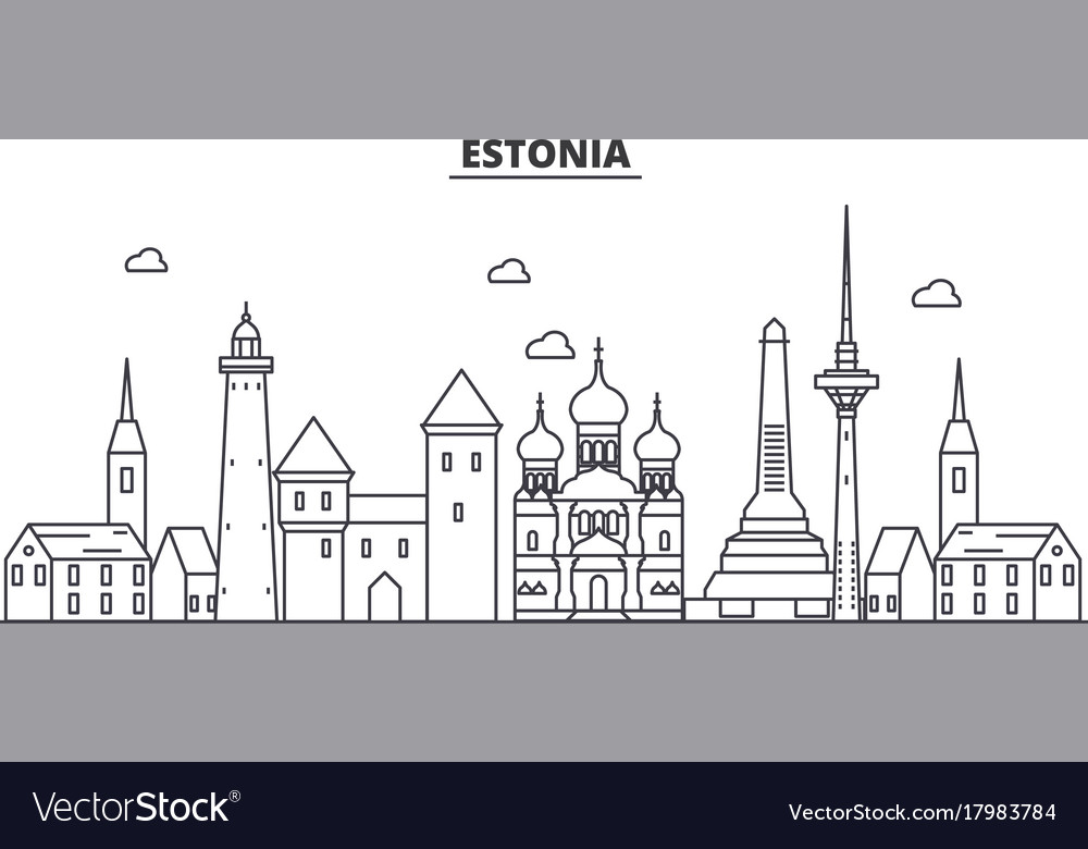 Estonia talinn architecture line skyline