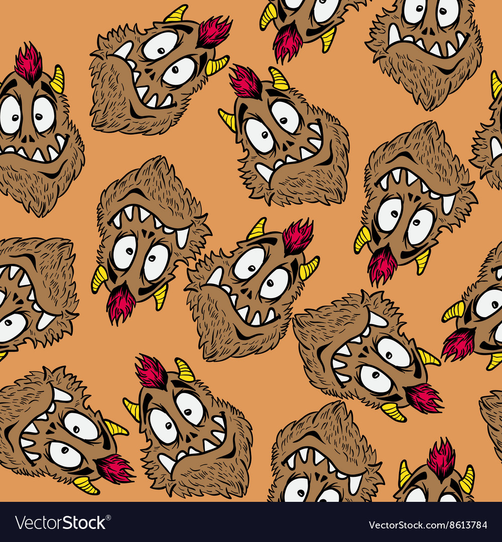 Funny looking monster pattern Royalty Free Vector Image Funny looking monster pattern Royalty Free Vector Image