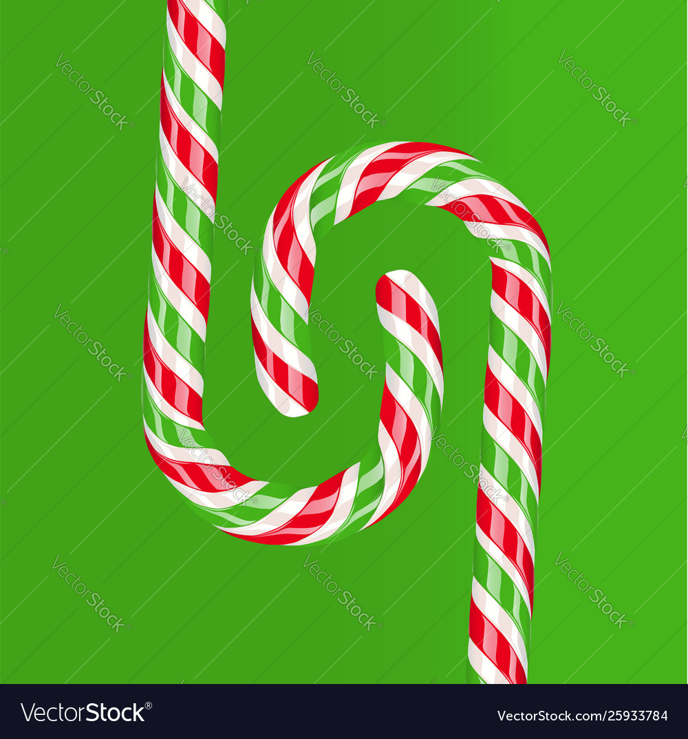 High detailed red and green candy cane