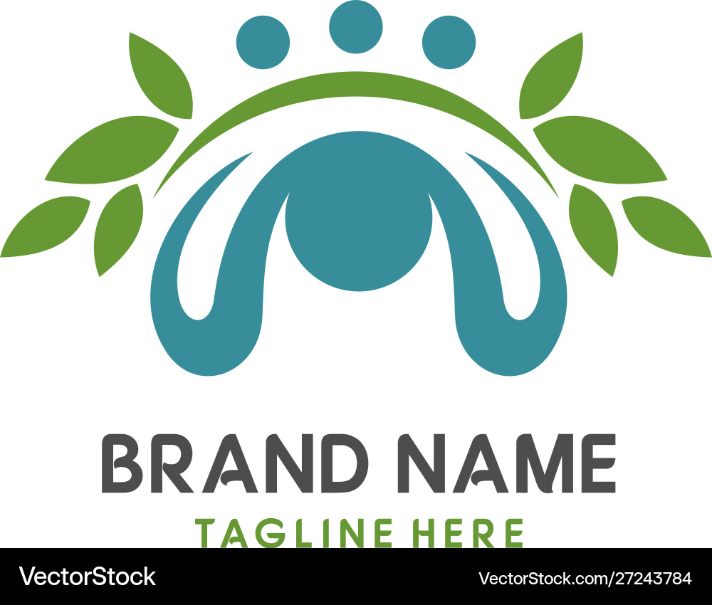 Initial leaf logo m Royalty Free Vector Image - VectorStock