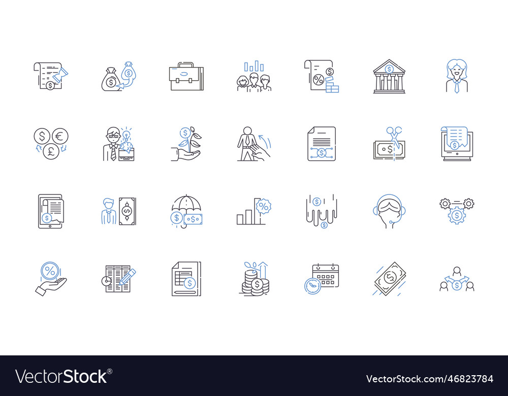 Mortgage line icons collection refinance Vector Image