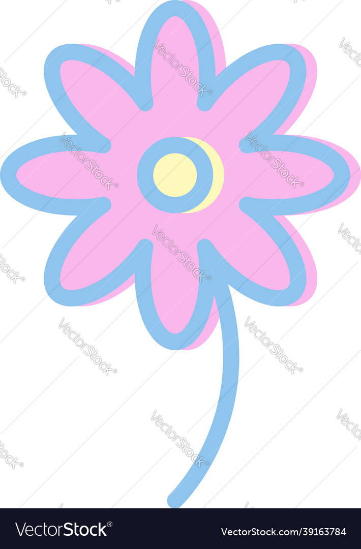 Pink daisy on a white background Royalty Free Vector Image