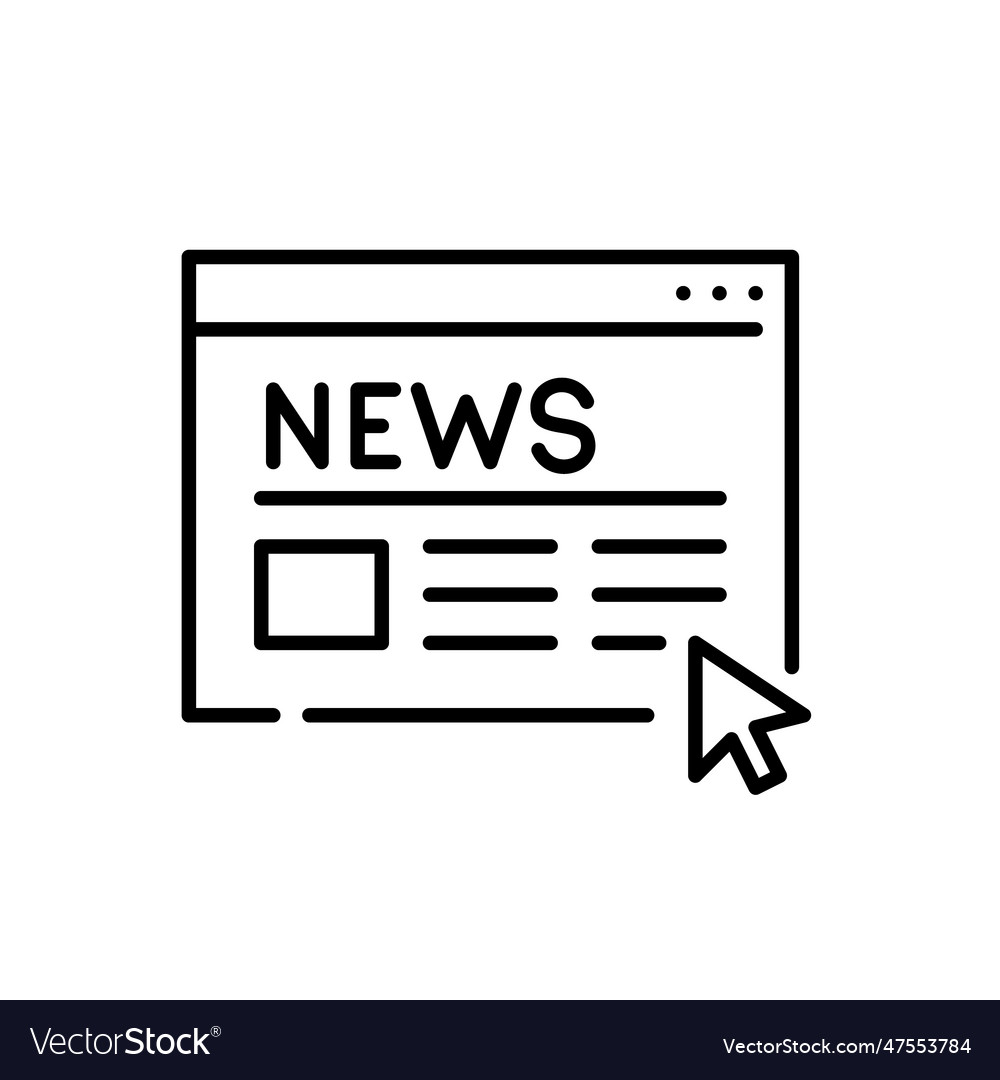 Reading News Online Digital Newspaper Website Vector Image