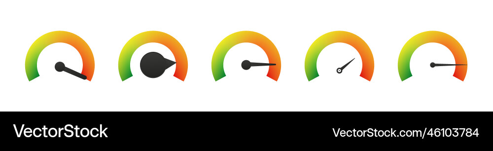 Round pressure measuring indicator set Royalty Free Vector