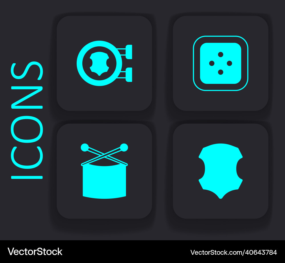 Set leather sewing button for clothes Royalty Free Vector