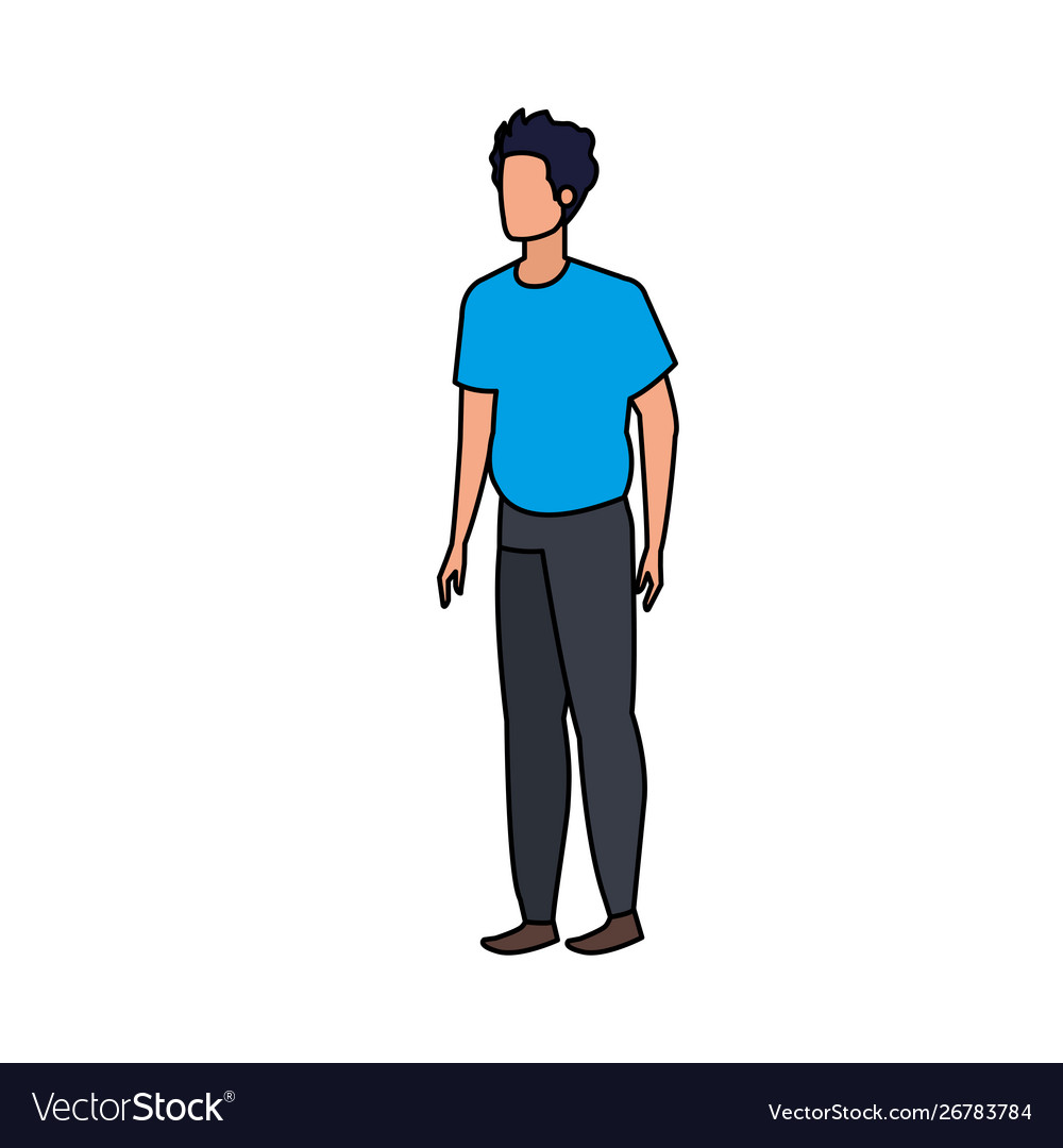 Young and casual man character Royalty Free Vector Image