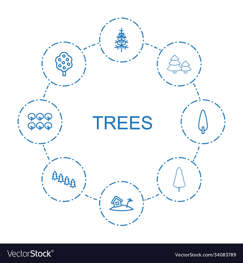 8 trees icons