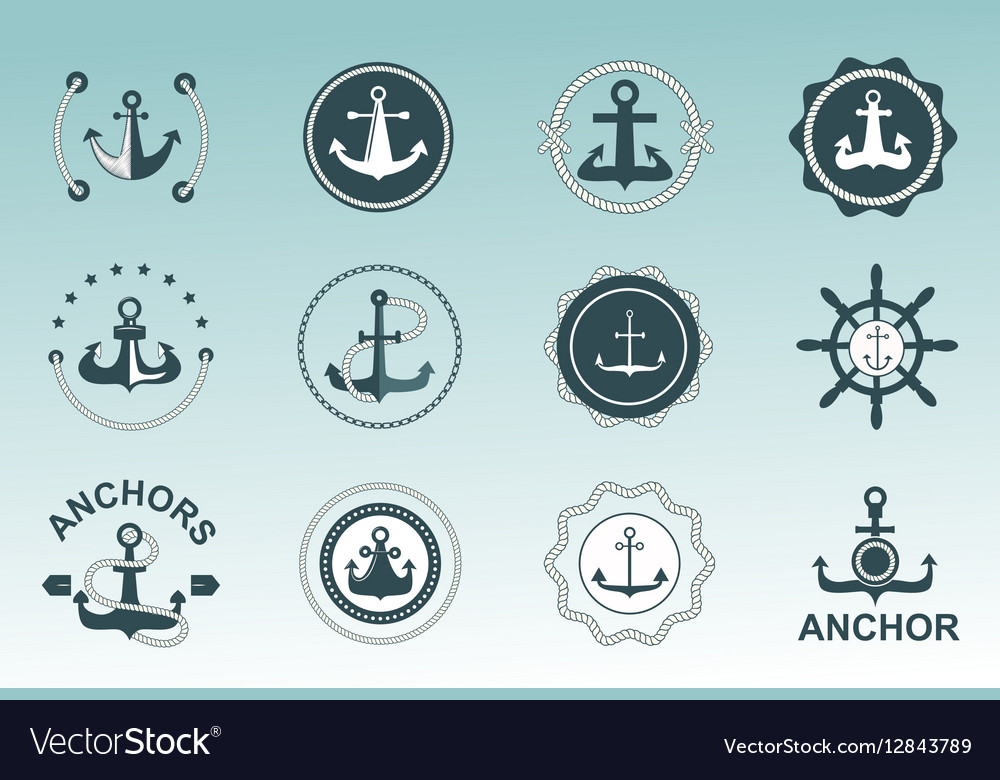 Anchor nautical symbols badges