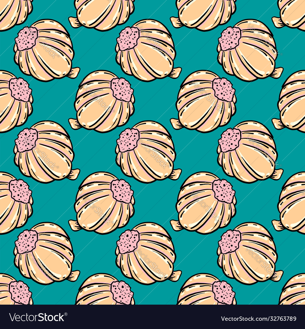 Garlic pattern seamless on blue background