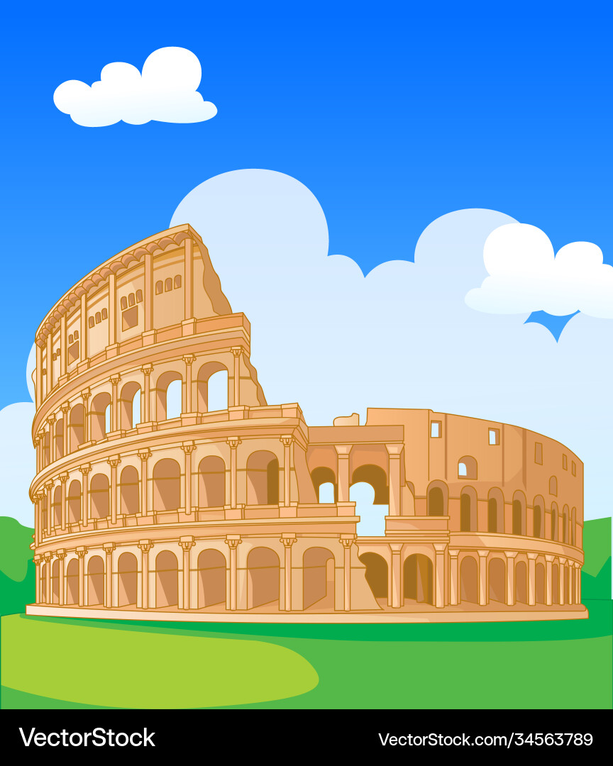 Great colosseum rome italy Royalty Free Vector Image