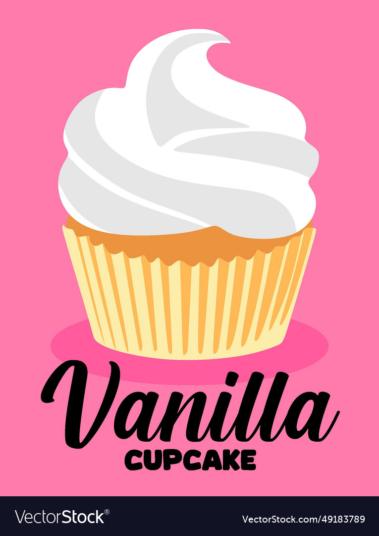 Happy vanilla cupcake day with delicious Vector Image