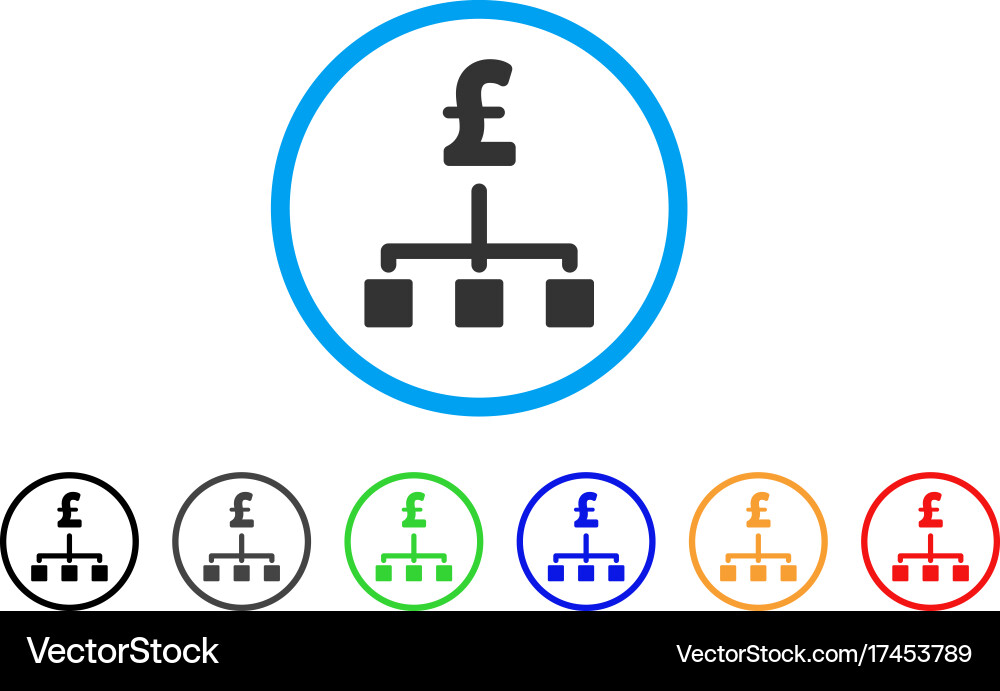 Pound hierarchy rounded icon Royalty Free Vector Image