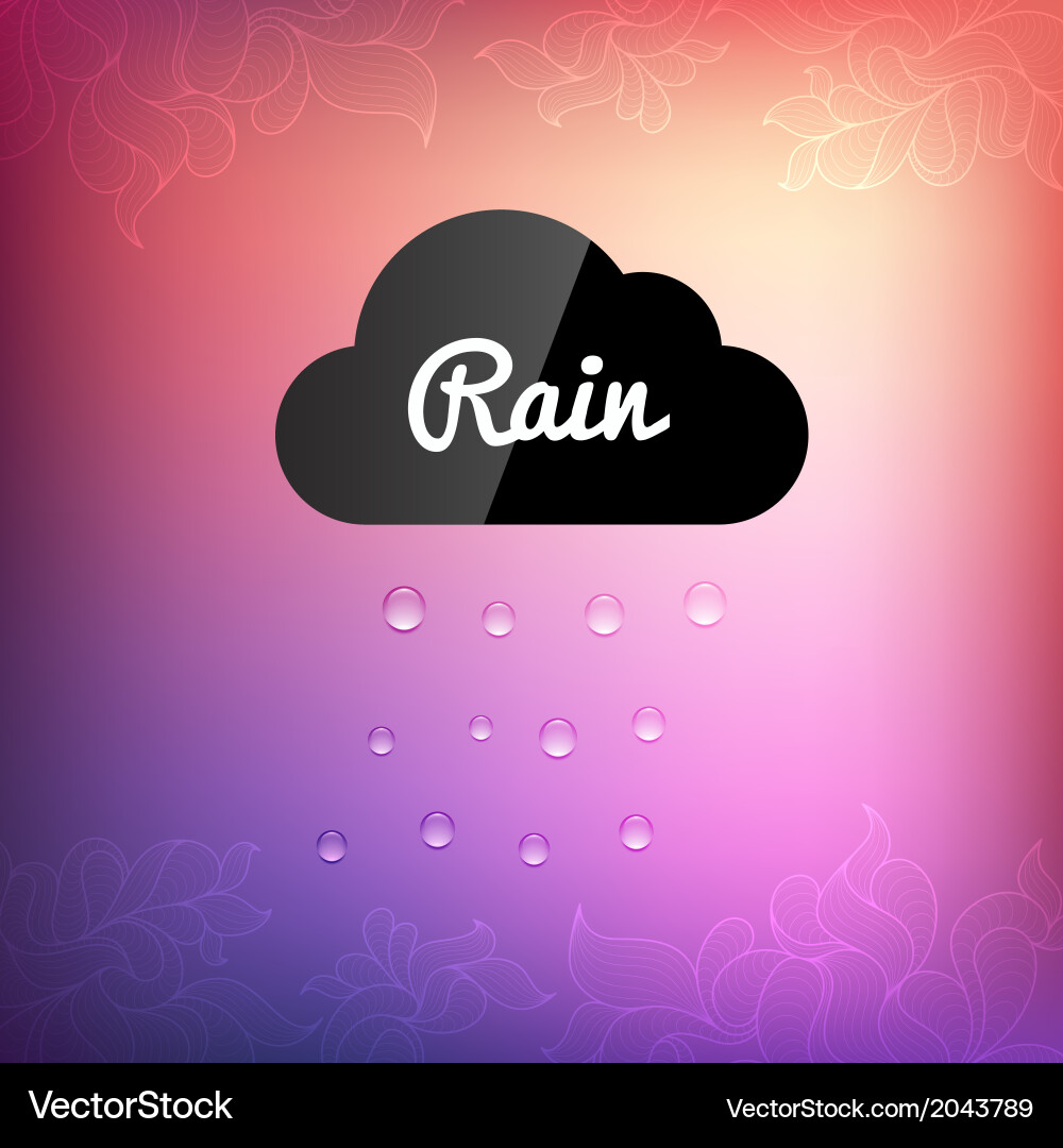 Retro background with cloud rain drop icon Vector Image
