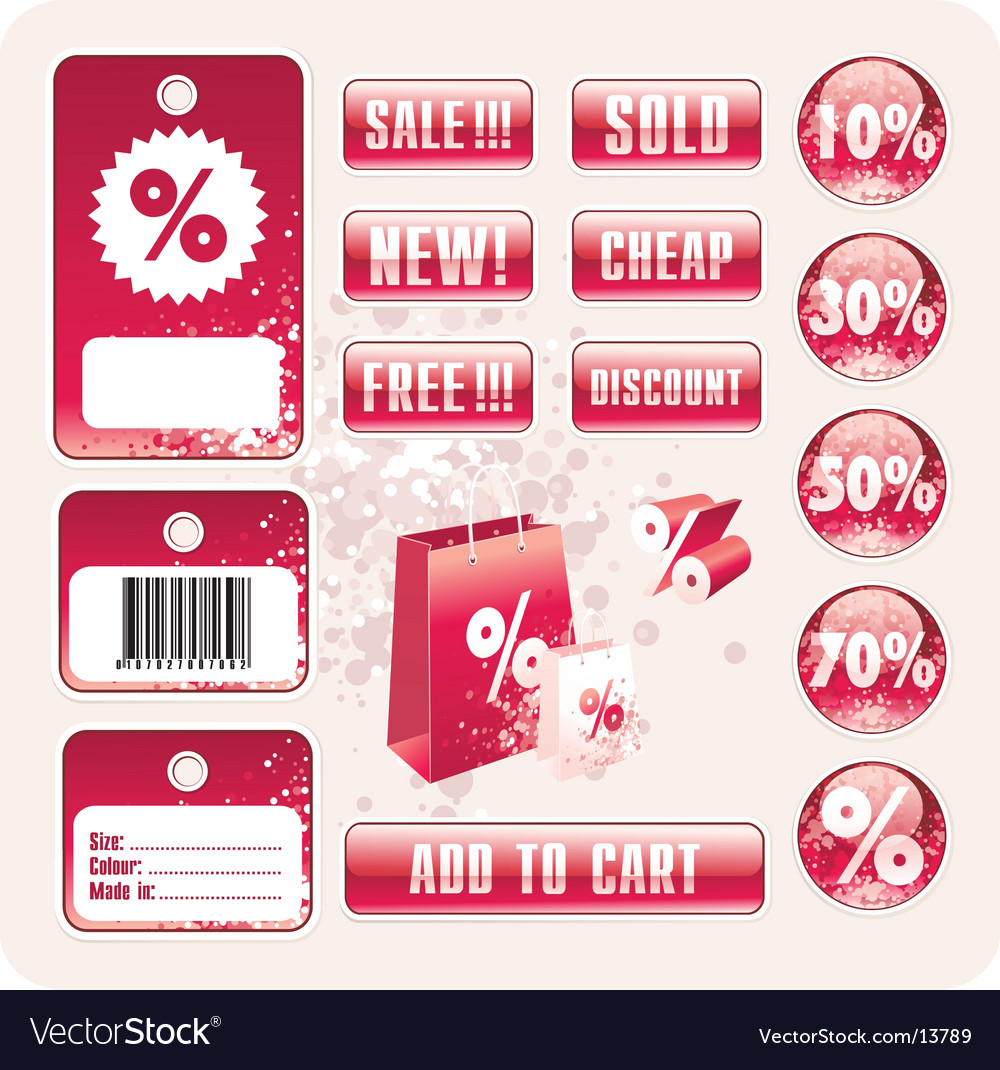 Sale tag stickers Royalty Free Vector Image - VectorStock