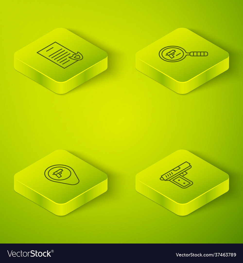 Set isometric line pistol or gun search location