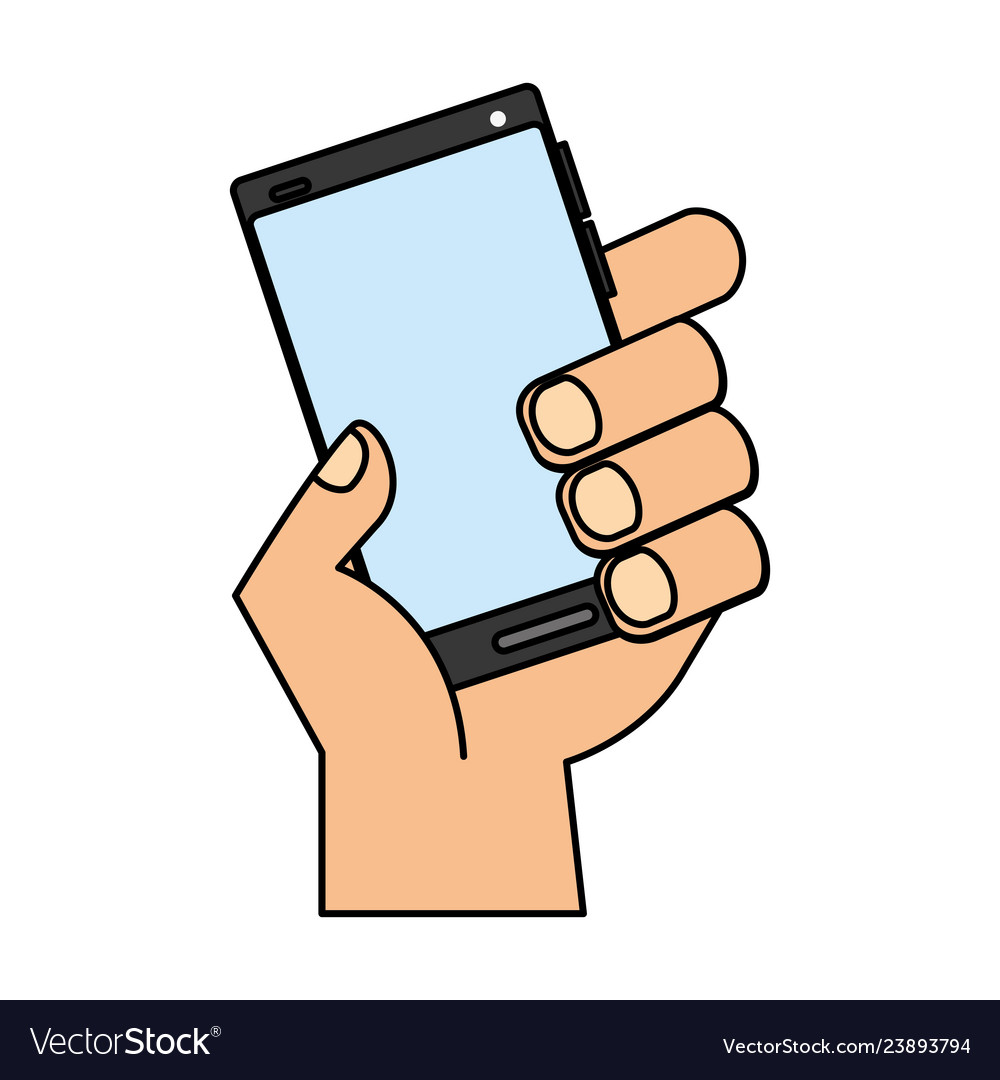 Hand holding cellphone