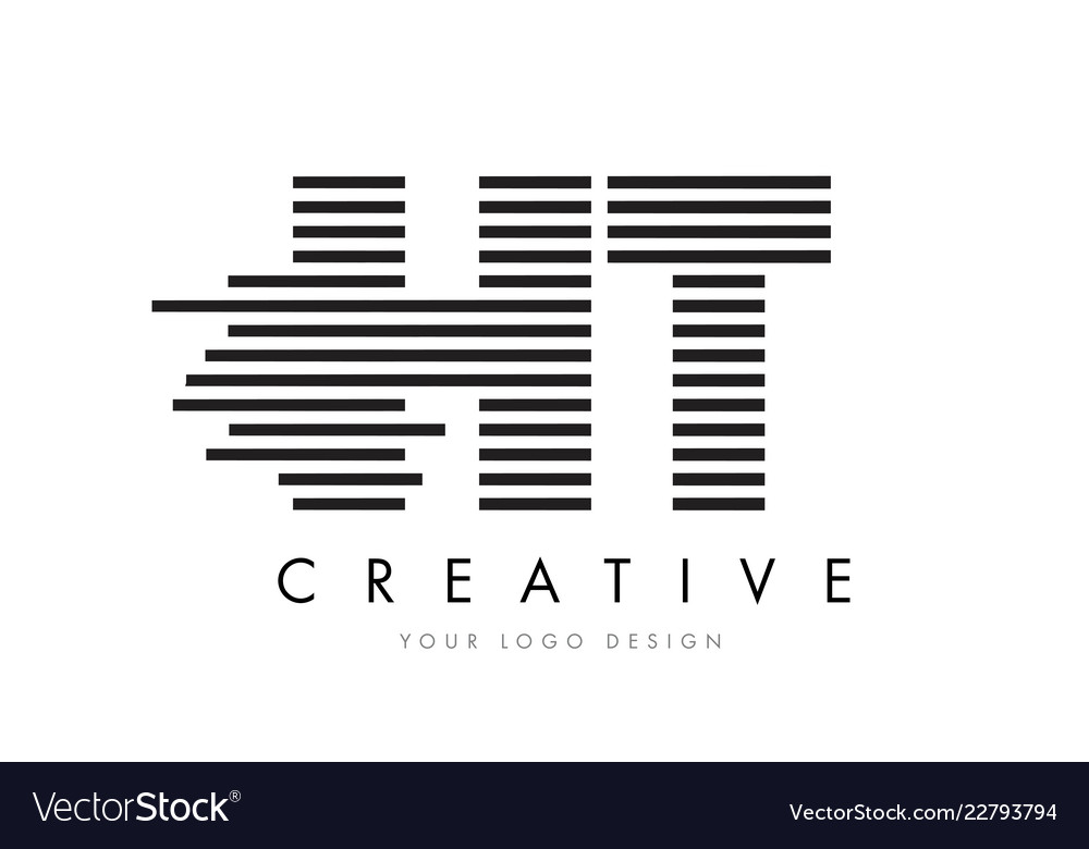 Ht h t zebra logo design mit schwarz