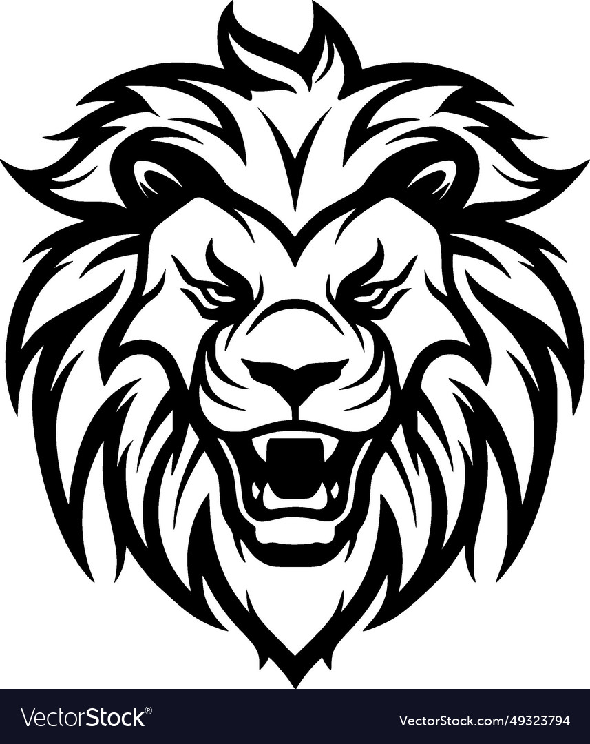 Lion - black and white isolated icon