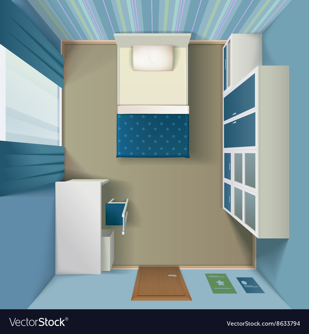 top view of bedroom layout