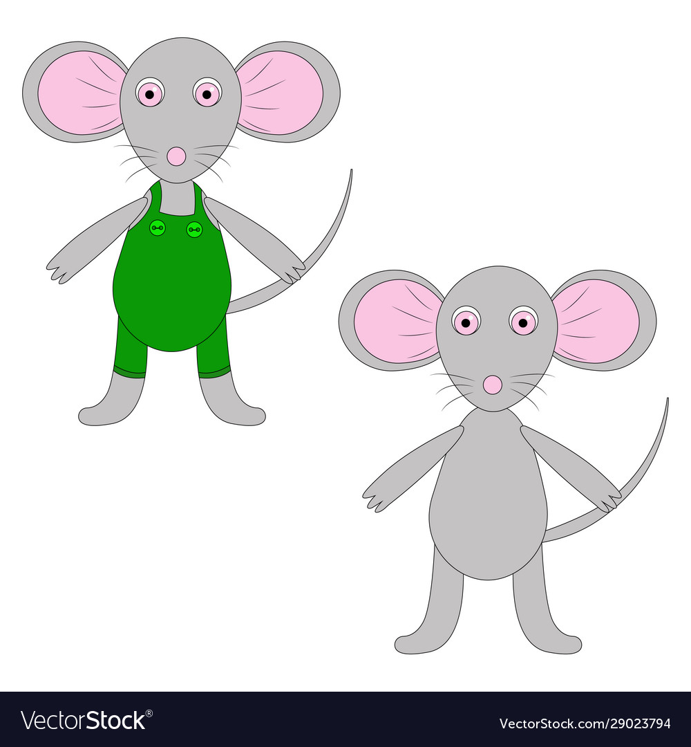 Mouse boy isolated on white cute character