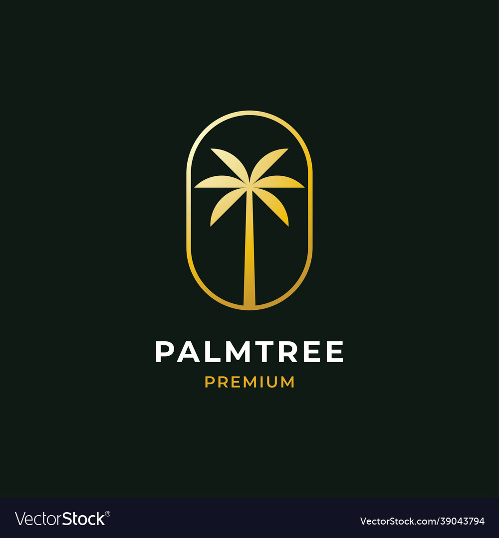 Palm tree premium logo Royalty Free Vector Image