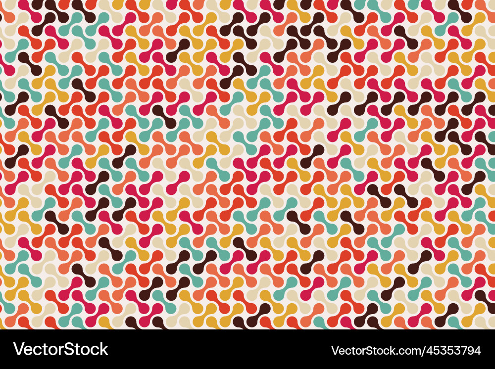 Pattern with geometric elements retro tones Vector Image