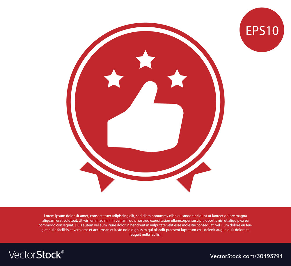 Red consumer or customer product rating icon