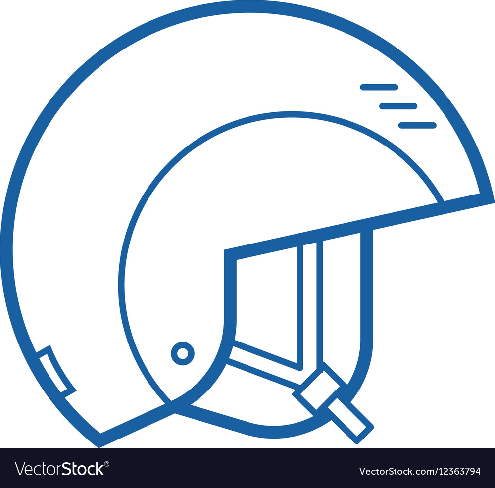 Snowboarding helmet line icon