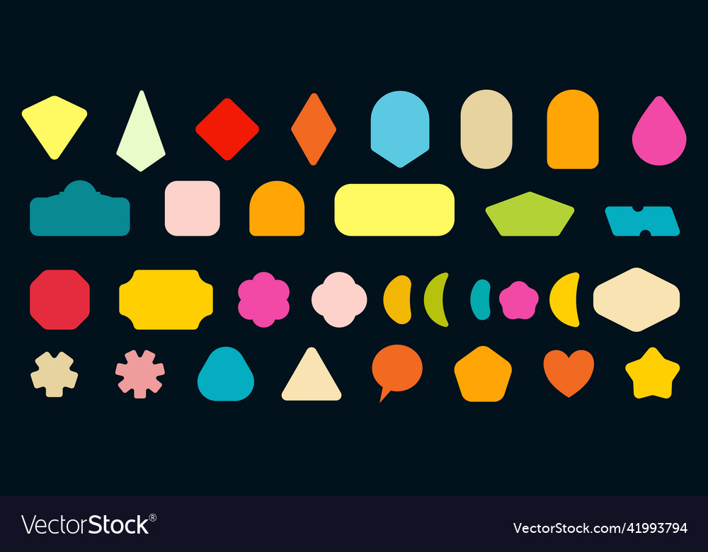 Vector Set of Colorful Fun Patches,stickers,geometric Shapes in