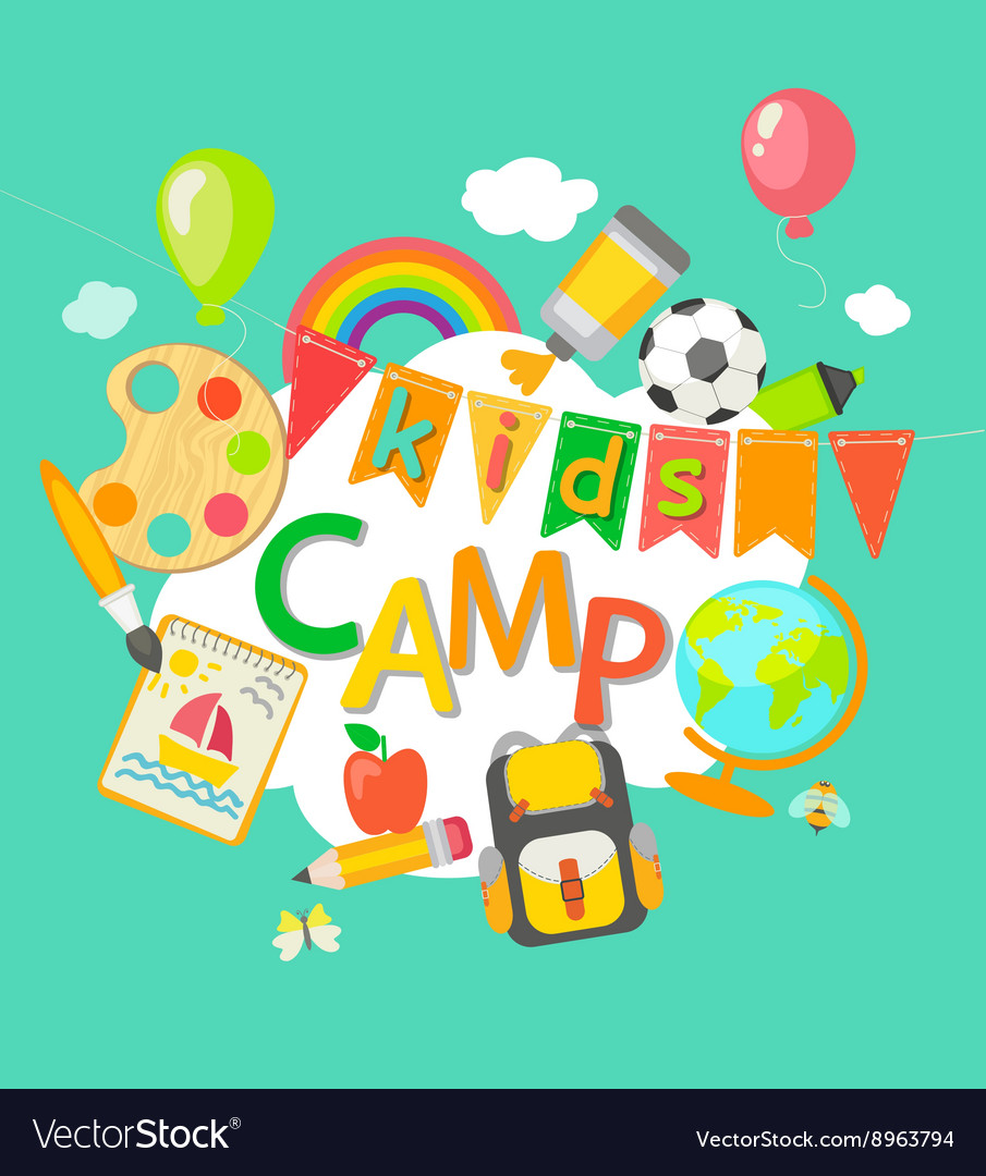 Download Summer Camp poster Royalty Free Vector Image - VectorStock