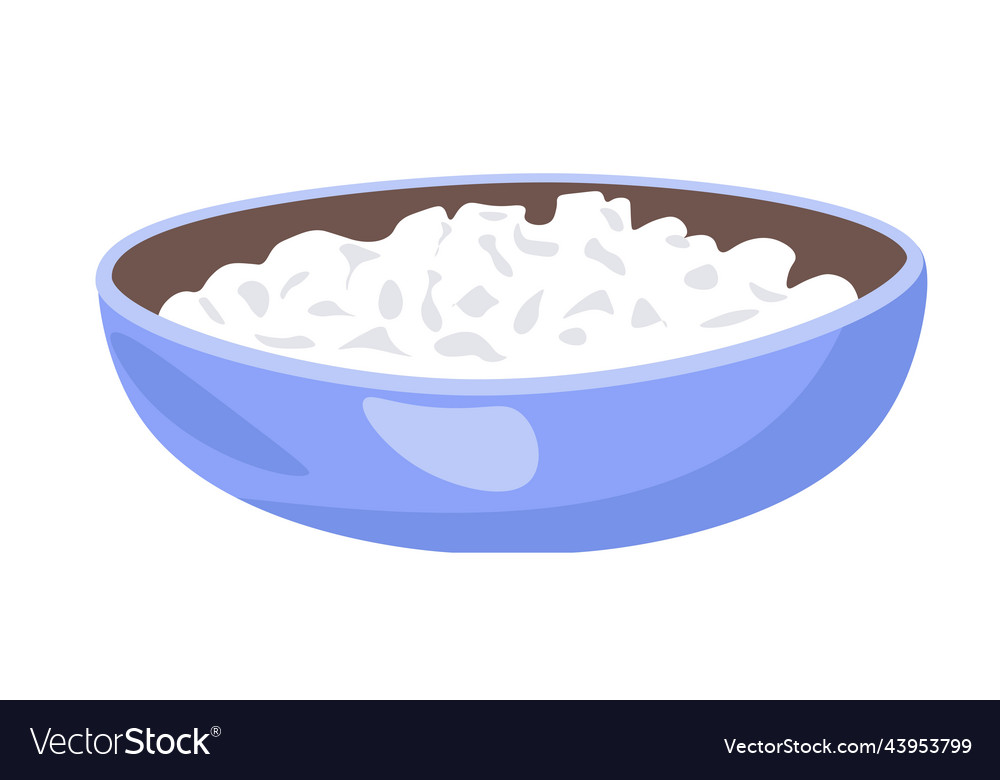 Bowl of rice porridge meal and dieting Royalty Free Vector