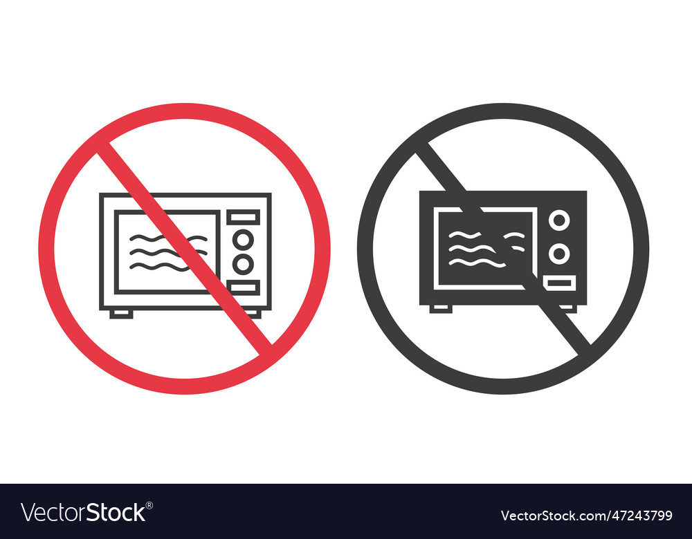 Do not microwave symbol oven icon Royalty Free Vector Image