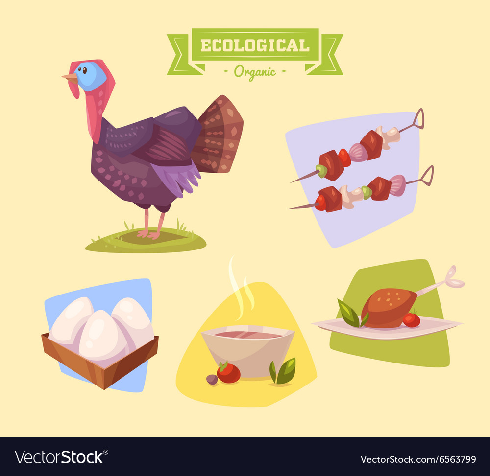 Farm animal and products made out them Royalty Free Vector