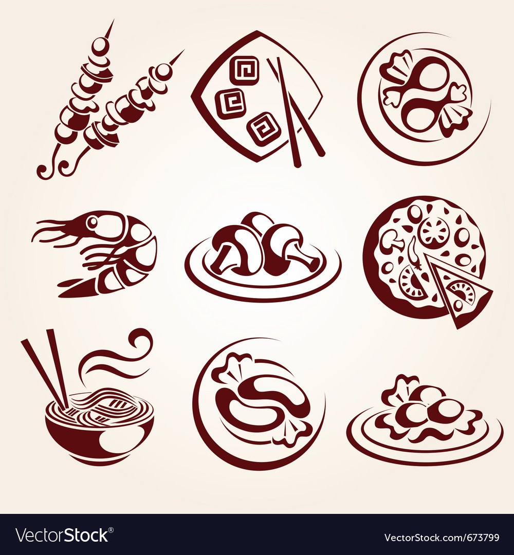 Food elements set Royalty Free Vector Image - VectorStock