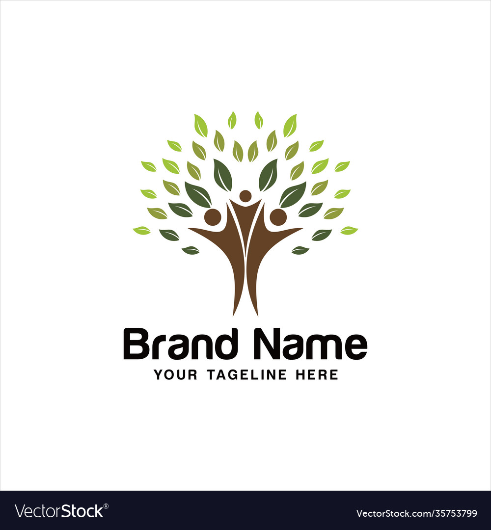 Human Tree Logo Templates Royalty Free Vector Image