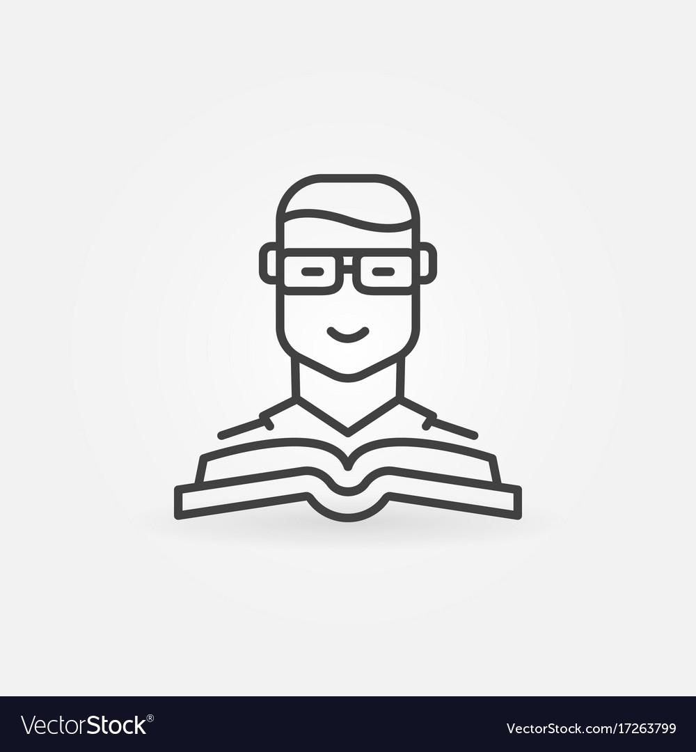 Man with a book icon