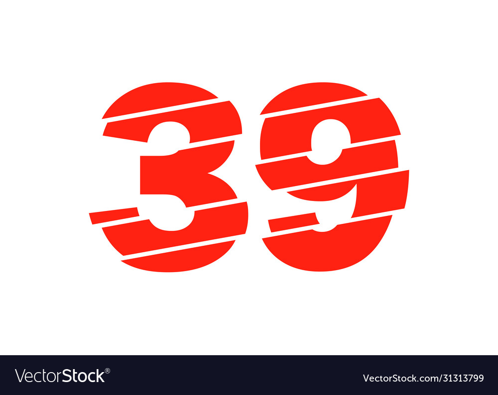Modern Red 39 Number Design Numeral Trendy Flat Vector Image modern-red-39-number-design-numeral-trendy-flat-vector-image