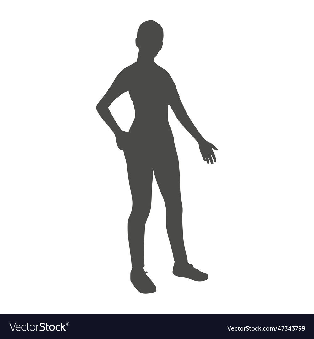 Standing woman sport girl young Royalty Free Vector Image