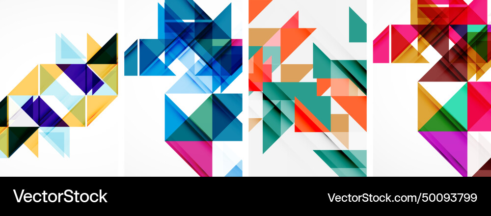 Triangle poster geometric background set Vector Image
