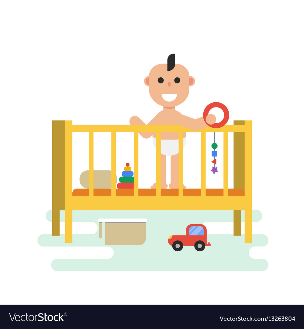 toys in baby crib