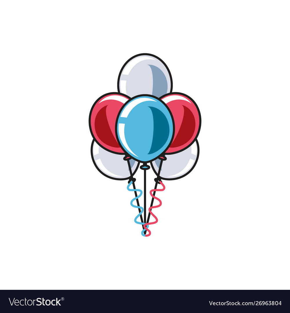 Balloons helium air decoration isolated icon