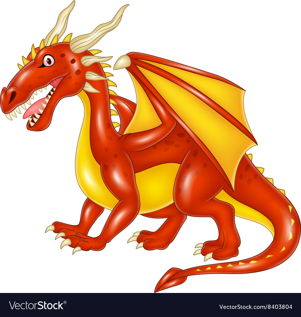 Cartoon dragon posing Royalty Free Vector Image