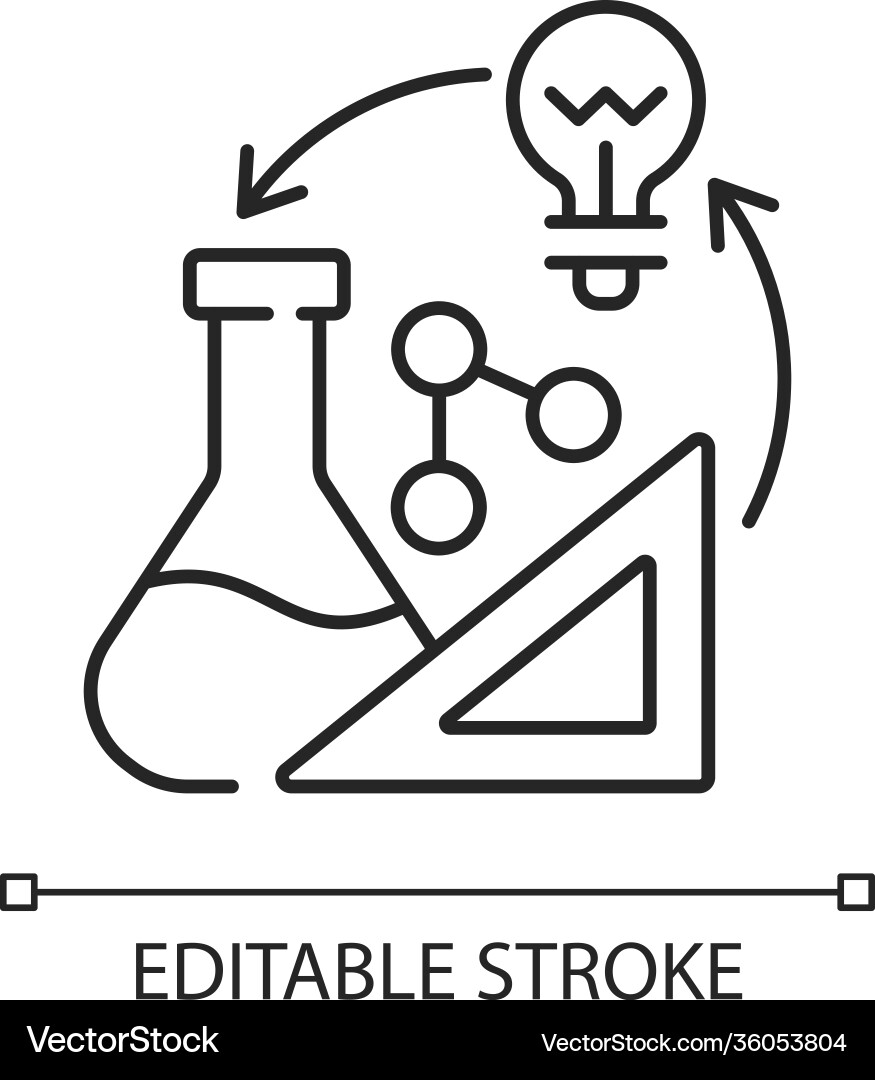 Creativity in stem linear icon Royalty Free Vector Image