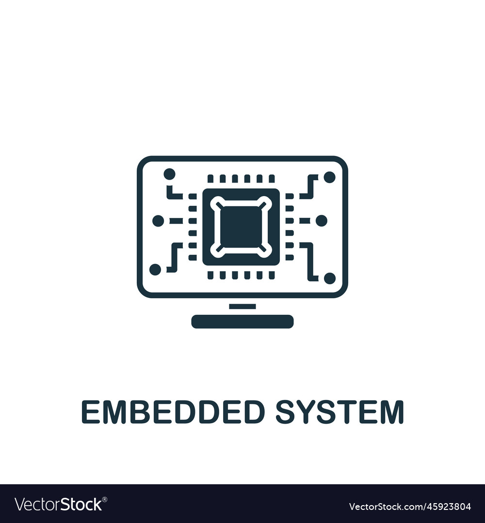Embedded system icon monochrome simple sign from Vector Image