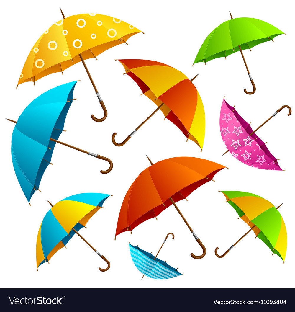 Falling color umbrellas background Royalty Free Vector Image