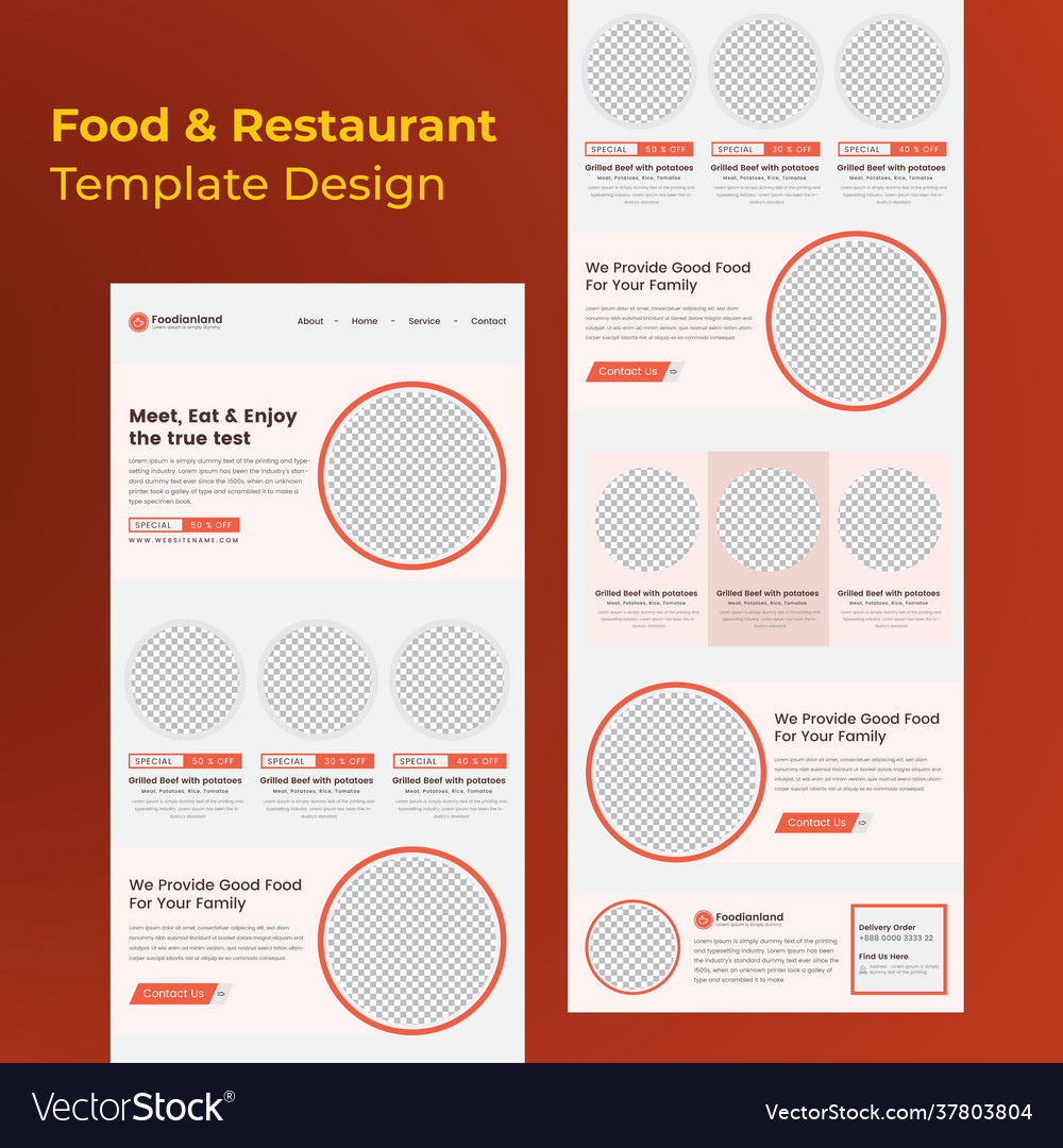 Food restaurant email newsletter template