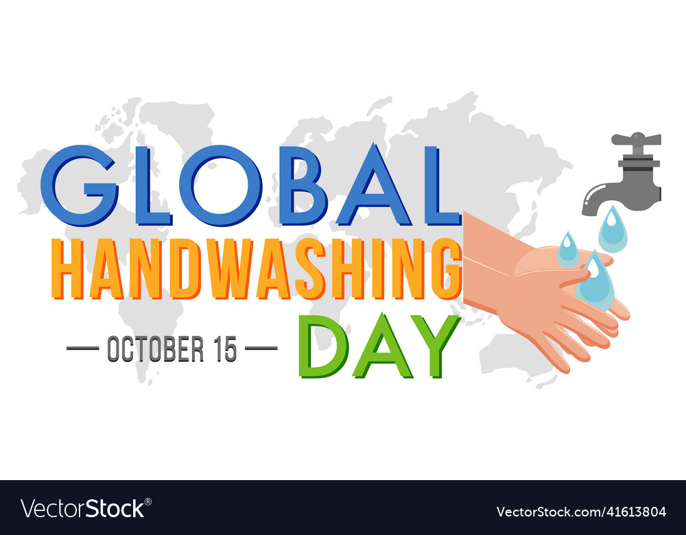 Global handwashing day banner design Royalty Free Vector